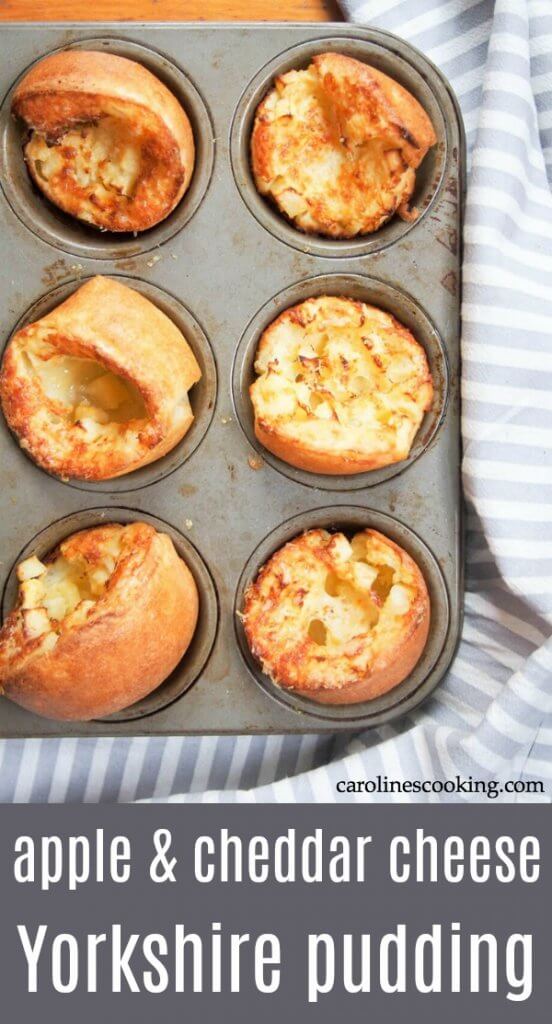 Change up the traditional! These apple and cheddar cheese Yorkshire pudding make for an incredibly easy and tasty breakfast, snack or side.