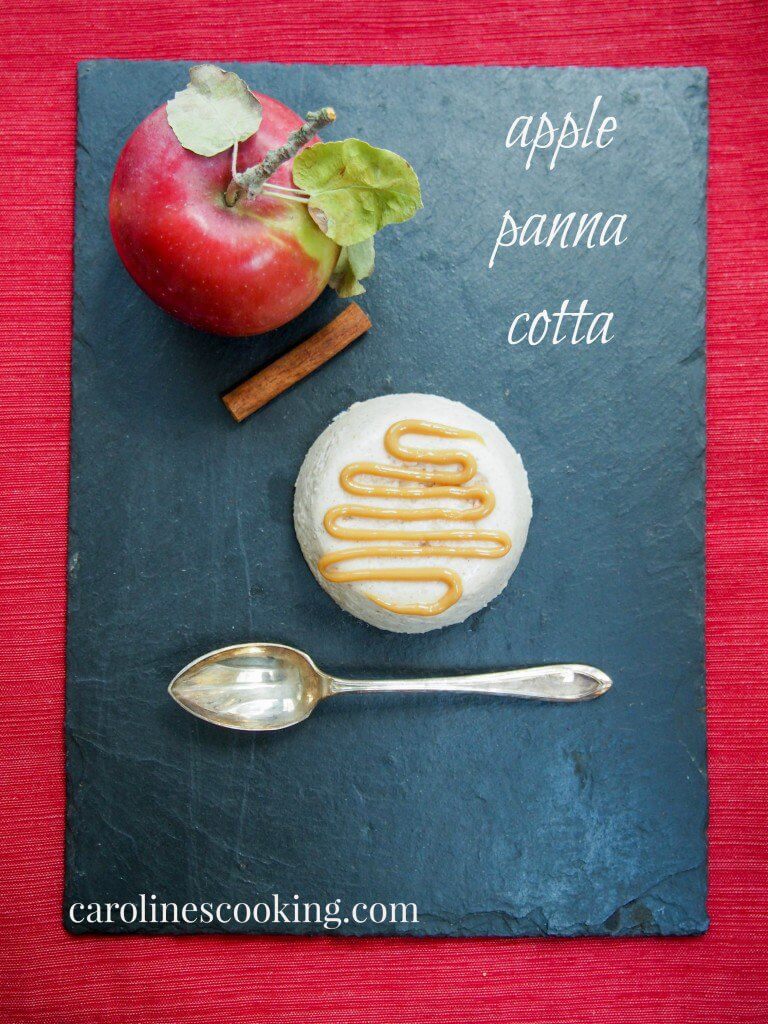 This apple panna cotta is a seasonal take on the traditional creamy Italian dessert, the subtle apple and cinnamon adding to an already delicious easy treat.