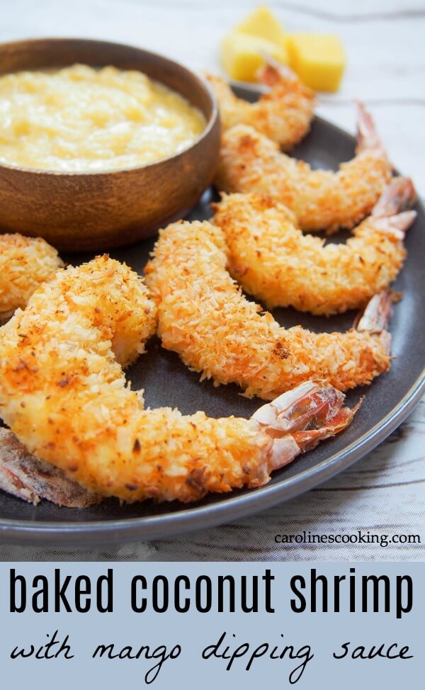 Baked coconut shrimp with mango dipping sauce