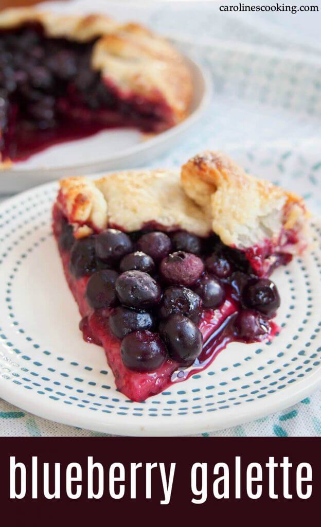 Don't think the name blueberry galette means this is fancy or difficult. This rustic free form tart is easy to make and so delicious. Crisp, tasty and oozing with berries. #blueberry #galette #dessert