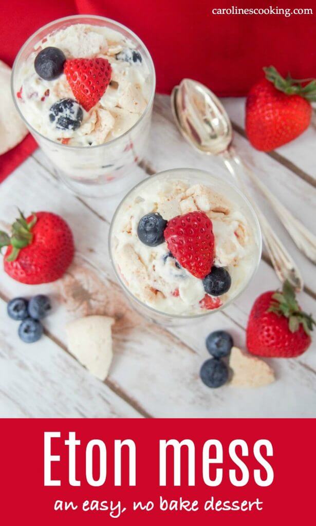 Eton mess is a classic British dessert that is incredibly easy to prepare - simply fruit, cream and meringue mixed together - but the result is so delicious. It's perfect for a party or easy anytime treat.