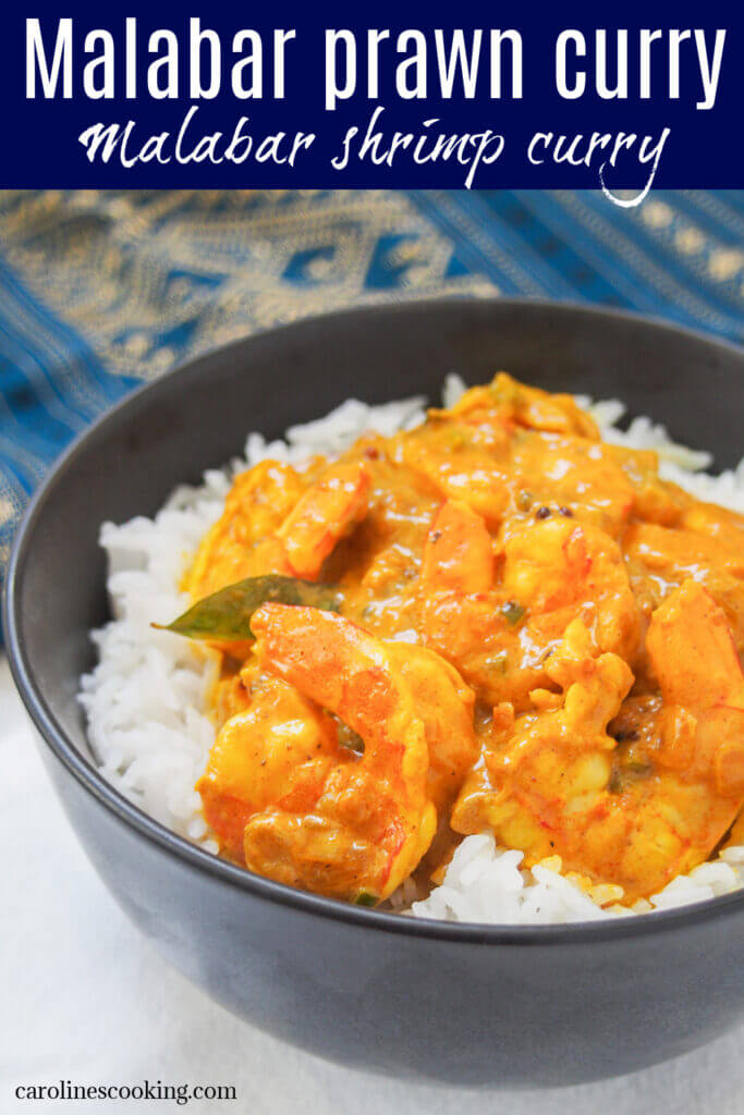 Malabar prawn curry (shrimp) is a deliciously flavorful Indian dish with lots of wonderful aromatics, tangy tamarind and smooth, creamy coconut. Less spicy but packed with flavor, its also quick & easy to make.