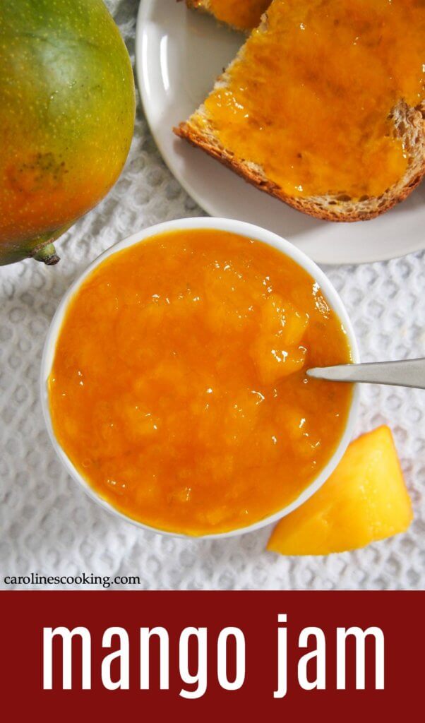 Enjoy some wonderful tropical flavors on your toast with this easy mango jam. It is quick to make, has a wonderful sweet flavor and is the perfect way to enjoy mango season that bit longer.