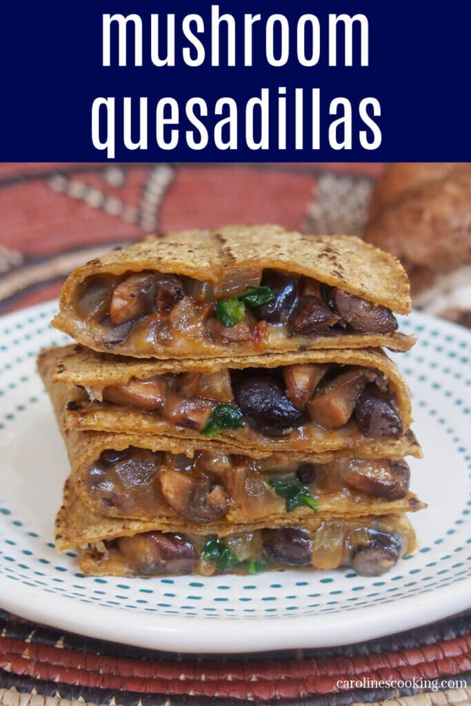 There's more than just mushrooms in these mushroom quesadillas but they're still so easy to make and packed with flavor. A delicious vegetarian snack or light lunch.