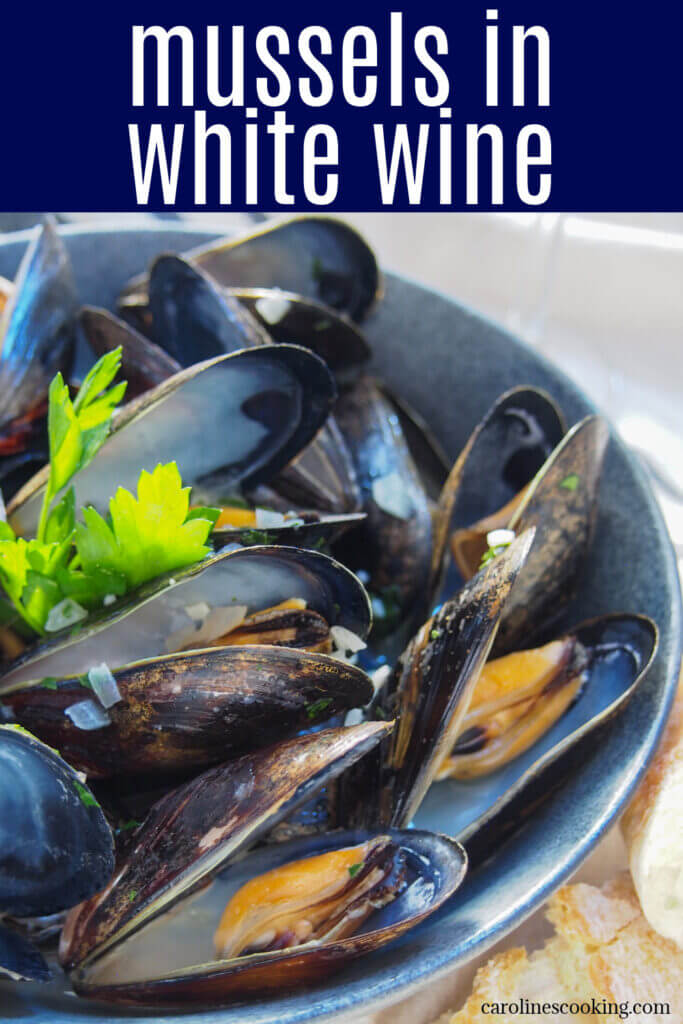 Mussels in white wine (moules marinière) is an incredibly simple and easy dish to make, but oh so delicious. It's quick, inexpensive, light and tasty. Perfect to enjoy again and again.