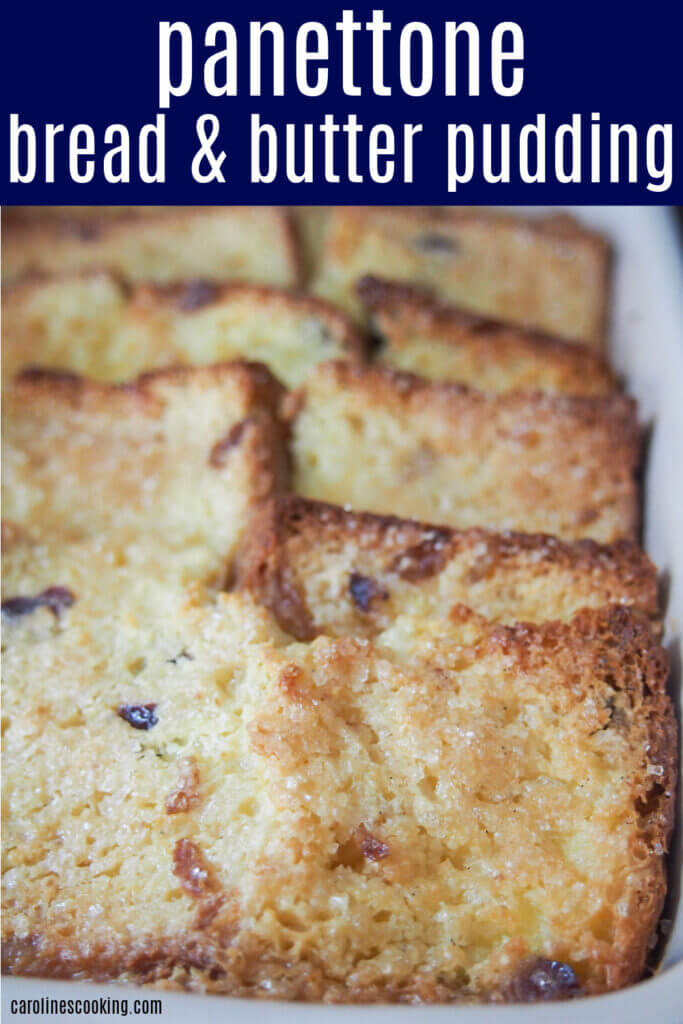 Panettone bread and butter pudding is the perfect way to make use of leftover panettone in an easy, comforting and delicious dessert. With a crisp, sweet crust and meltingly soft inside, it's a great twist on a classic.