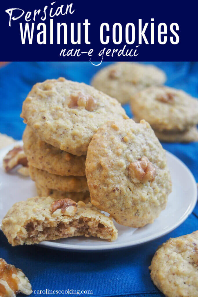 These Persian walnut cookies have only four ingredients, are naturally gluten and dairy free & so easy to make. Traditionally for Nowruz, they're a tasty treat any time.