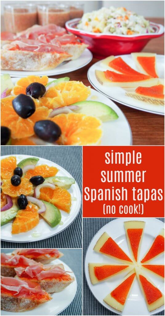 simple summer Spanish tapas no cook