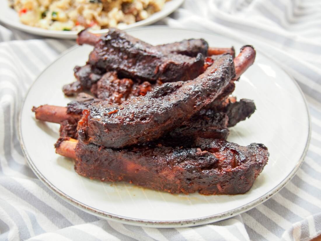 plate of slow cooker Chinese spare ribs