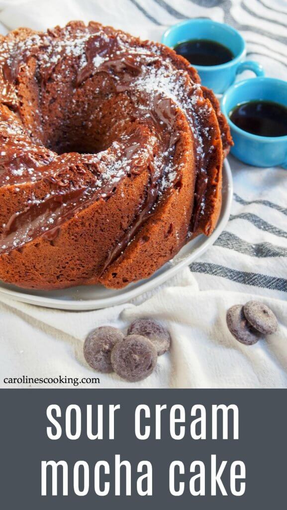 This sour cream mocha cake is so tender and delicious. It's easy to make and perfect for Holiday entertaining, morning coffee with friends or just because. AD