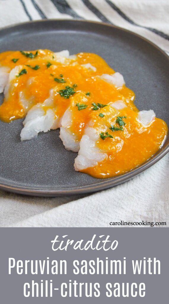 Tiradito - Peruvian sashimi with chili sauce